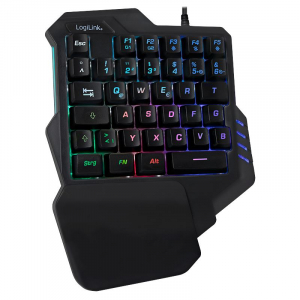LogiLink egykezes gaming billentyűzet fekete (ID0181)