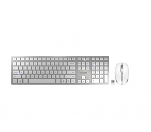 Cherry DW 9100 SLIM vezeték nélküli francia billentyűzet + egér ezüst-fehér (JD-9100FR-1)