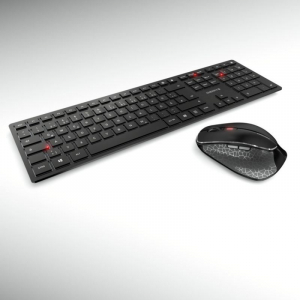 Cherry DW 9500 SLIM vezeték nélküli német billentyűzet + egér fekete-szürke (JD-9500DE-2)