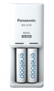 Panasonic BQ-CC50 AA/AAA akkuml&aacute;tor t&ouml;ltő + 2db AA 2000mAh akkumul&aacute;tor (K-KJ50MCD20E)