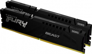 32GB 5200MHz DDR5 RAM Kingston Fury Beast Black CL36 (2x16GB) (KF552C36BBEK2-32)