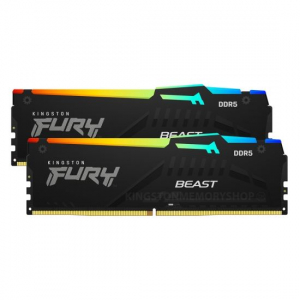 16GB 5200MHz DDR5 RAM Kingston Fury Beast RGB CL40 (2x8GB) (KF552C40BBAK2-16)