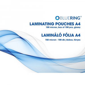 Bluering lamin&aacute;l&oacute; f&oacute;lia A4, 150 micron, 100db/doboz (LAMMA4150MIC)