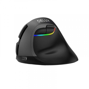 Delux M618Mini vezeték nélküli RGB hanyattegér fekete
