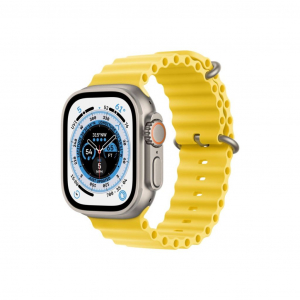 Apple Watch Ultra GPS + Cellular 49mm titántok, sárga óceán szíj (MNHG3CM/A)