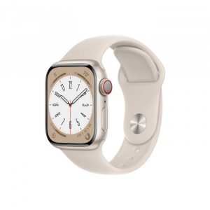 Apple Watch Series 8 GPS + Cellular 41mm csillagfény alumíniumtok, csillagfény sportszíj (MNHY3CM/A)