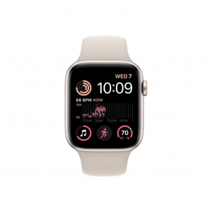 Apple Watch SE (2022) GPS 44mm csillagfény alumíniumtok, csillagfény sportszíj (MNJX3CM/A)