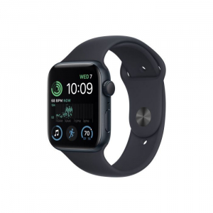 Apple Watch SE (2022) GPS 44mm éjfekete alumíniumtok, éjfekete sportszíj (MNK03CM/A)