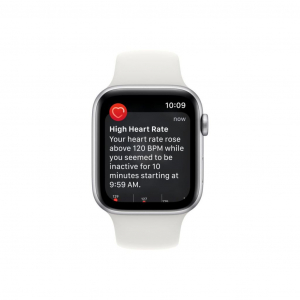 Apple Watch SE (2022) GPS 44mm ezüstszínű alumíniumtok, fehér sportszíj (MNK23CM/A)