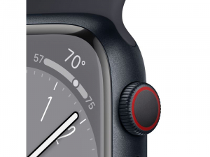 Apple Watch Series 8 GPS + Cellular 45mm éjfekete alumíniumtok, éjfekete sportszíj (MNK43CM/A)