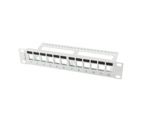 Lanberg patch panel blank 12 port 1U 10" sz&uuml;rke (PPKS-9112-S)