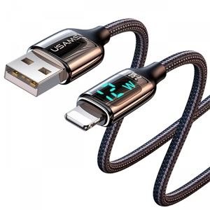 Usams SJ543USB01 USB-A - Lightning kábel kijelzővel 2.4A, 120cm