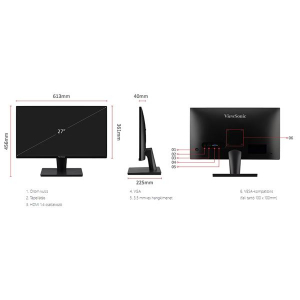 27" ViewSonic VA2715-H LCD monitor fekete