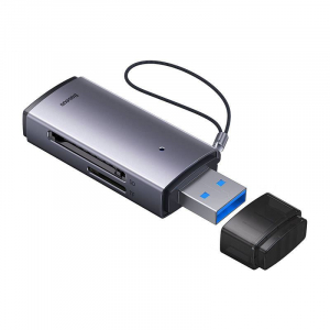 Baseus Lite Series SD/TF memóriakártya olvasó USB szürke (WKQX060013)