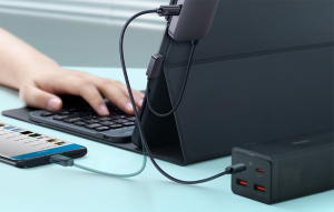 Baseus PadJoy Series Hub 4in1 USB-C to USB 3.0 HDMI USB-C PD jack 3.5mm szürke (WKWJ000013)