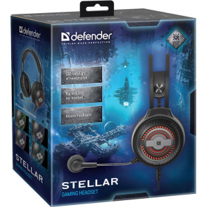 Defender Stellar gaming headset fekete (64520)