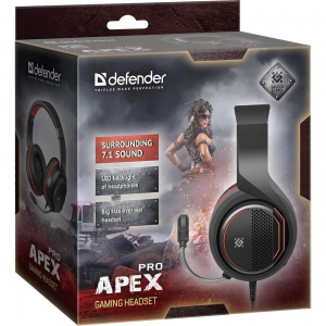 Defender Apex Pro gaming headset fekete-piros (64526)