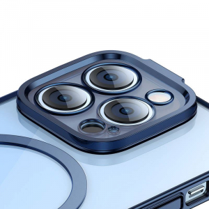 Baseus Glitter iPhone 14 Pro Átlátszó mágneses tok és üvegfólia kék (ARMC010503)