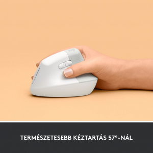 Logitech Lift függőleges ergonómikus vezeték nélküli egér piszkosfehér (910-006475)