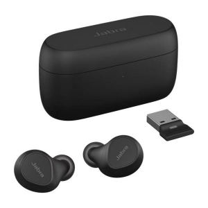 Jabra Evolve2 Buds USB-A UC sztere&oacute; Bluetooth headset fekete vezet&eacute;k n&eacute;lk&uuml;li t&ouml;ltővel (20797-989-989)