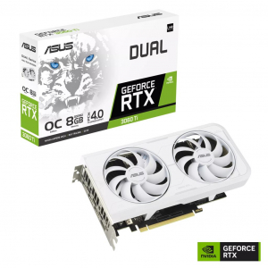 ASUS GeForce RTX 3060 Ti 8GB Dual White OC Edition videokártya (DUAL-RTX3060TI-O8GD6X-WHITE)