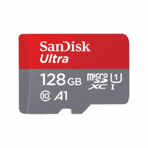 128GB microSDXC Sandisk Ultra CL10 A1 + adapter (215427)