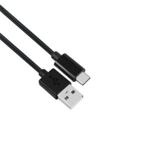 IRIS USB-A - USB Type C harisnyázott kábel 1m fekete (CX-137)