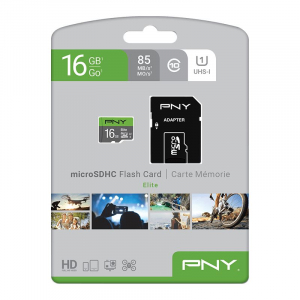 16GB microSDHC PNY Elite U1 + adapter (P-SDU16GU185GW-GE)