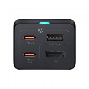 Baseus GaN5 Pro töltő 2xUSB-C + USB + HDMI 67W fekete (CCGP110201)