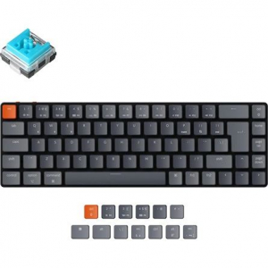 Keychron K7 Gateron RGB Backlight ISO vezet&eacute;k n&eacute;lk&uuml;li angol gaming Hot-swap Gateron Optical Blue mechanikus billentyűzet (K7-E2-UK)