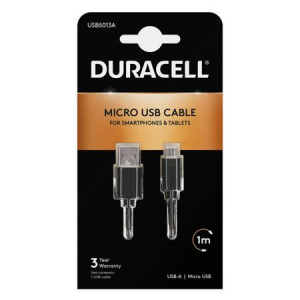 Duracell USB - Micro USB kábel 1m fekete (USB5013A)