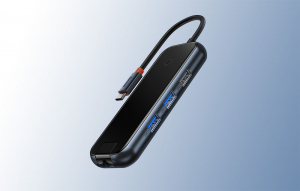 Baseus AcmeJoy 5 az 1-ben Hub USB-C - 2xUSB 3.0 USB 2.0 USB-C PD RJ45 sötétszürke (WKJZ010113)