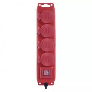 EMOS P14231 kapcsolós hosszabbító 4 aljzat, 3m piros-fekete