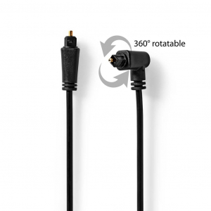 Nedis TosLink optikai audió kábel  90° 1m fekete (CAGP25200BK10)
