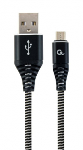 Gembird Premium Micro-USB - USB-A töltő- és adatkábel 1m fekete-fehér (CC-USB2B-AMmBM-1M-BW)