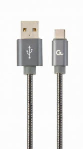 Gembird USB Type-C - USB-A adat- és töltőkábel 1m metálszürke (CC-USB2S-AMCM-1M-BG)