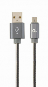 Gembird Micro-USB - USB-A adat- és töltőkábel 2m metálszürke (CC-USB2S-AMmBM-2M-BG)