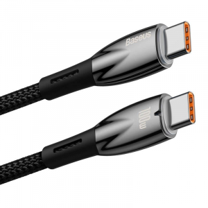 Baseus Glimmer USB-C - USB-C töltőkábel 100W 1m fekete (CADH000701)