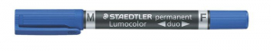 STAEDTLER "Lumocolor duo 348" alkoholos marker 0,6/1,5 mm kúpos, kétvégű kék (348-3)