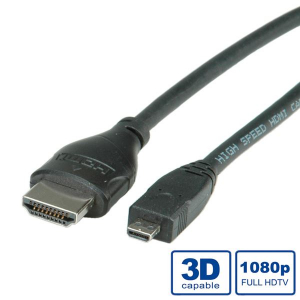 Roline HDMI High Speed Ethernet --> micro HDMI k&aacute;bel 2m (11.04.5581-10)