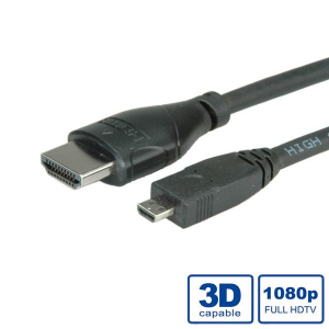 Roline HDMI High Speed Ethernet --> micro HDMI k&aacute;bel 2m (11.04.5581-10)