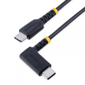 Startech.com USB Type-C - USB Type-C (hajlított) adat- és töltőkábel 1m fekete (R2CCR-1M-USB-CABLE)