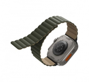 Uniq Revix Apple Watch 42/44/45/49mm mágneses szilikon szíj kék/barna (UNIQ-49MM-REVMGRNTAN)