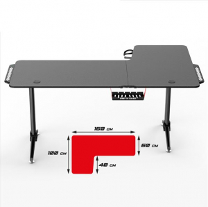 Spirit of Gamer Headquarter 600L gaming asztal fekete (SOG-DESK600L)