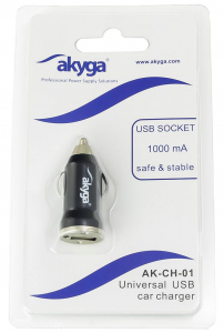 Akyga szivargyújtó adapter USB 5V/1A  (AK-CH-01)