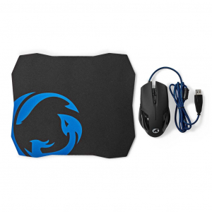 Nedis GMMP110BK optikai Gaming egér és egérpad fekete-kék