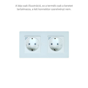 SmartWise 2-es üveg előlapos sorolókeret S1W WiFi-s sorolható okos konnektor aljzathoz fehér (SMW-KON-SF2W)