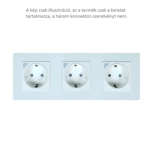 SmartWise 3-as üveg előlapos sorolókeret S1W WiFi-s sorolható okos konnektor aljzathoz fehér (SMW-KON-SF3W)
