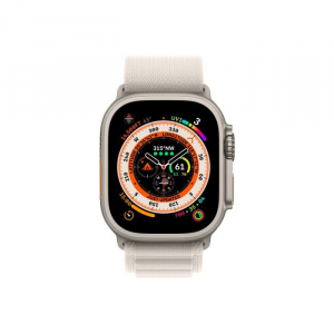 Apple Watch Ultra GPS + Cellular 49mm titántok, csillagfény alpesi pánt  (M) (MQFR3CM/A) - Bontott termék!