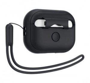 Spigen Apple AirPods Pro 2 szilikon tok csuklópánttal fekete (ACS05479)